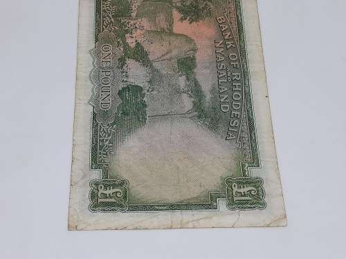BANK OF RHODESIA AND NYASALAND 20TH MAY 1960 ONE POUND BANK NOTE