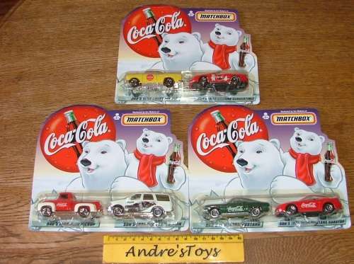 Matchbox ~ 1999 ~ Coca-Cola Polar Bear Cars 50's 60's 70's Collection ~ MIP ~ RARE LOT