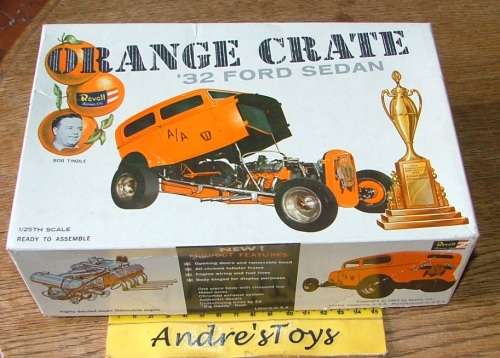 Revell Orange Crate '32 Ford Sedan Bob Tindle RARE VINTAGE KIT - Part Built/BOXED #H1289-200