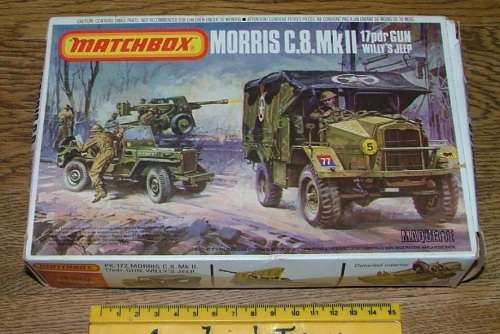 Vintage Kit by Matchbox ~ PK-0177 1-76 Morris C.8 MkII 17pdr Gun Willy's Jeep ~ Plastic Kit ~ 1983