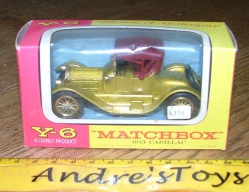 Matchbox Models of Yesteryear ~ Y-6 1913 Cadillac ~ Pink & Yellow window box ~ England