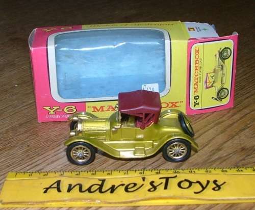 Matchbox Models of Yesteryear ~ Y-6 1913 Cadillac ~ Pink & Yellow window box ~ England