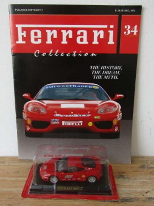 Ferrari Collection ~  #34 - 360 GT ~ Collectible Metal die cast scale model, incl. book & boxed,