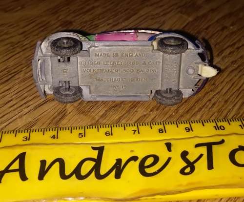 Matchbox  ~ No15 Volkswagen 1500 Saloon - Loose ~ 1968