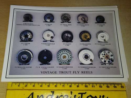 Post Card ~ `CC.45, 48,50 & 51` Salmon & trout vintage fishing gear