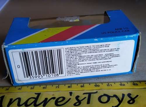 1981 Matchbox ~ Blue Window Box ~ MB 10 US Police Car ~ in original box