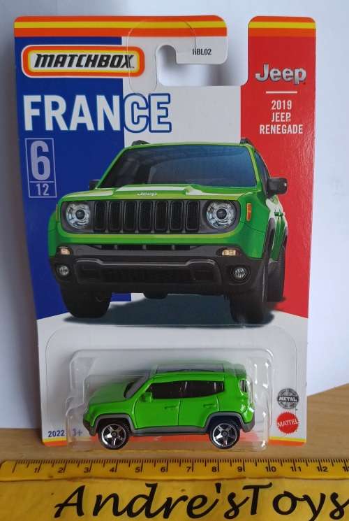 2021 Matchbox ~ France ~ No6/12 2019 Jeep Renegade ~ Mint  on Long card