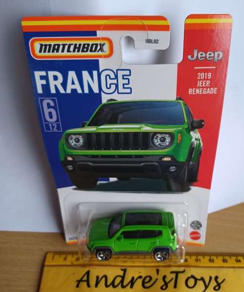 2021 Matchbox ~ France ~ No6/12 2019 Jeep Renegade ~ Mint  on Long card