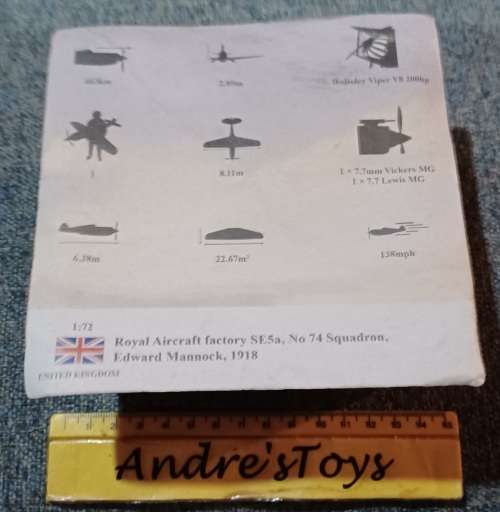 AMER/COM Collection ~ 1:72 Royal Aircraft Factory SE5a, No74 Squadron, Edward Mannock, 1918
