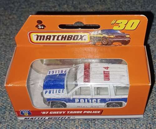 1997 Matchbox ~ Orange Window Box ~ #30 '97 Chevy Police ~ in original box