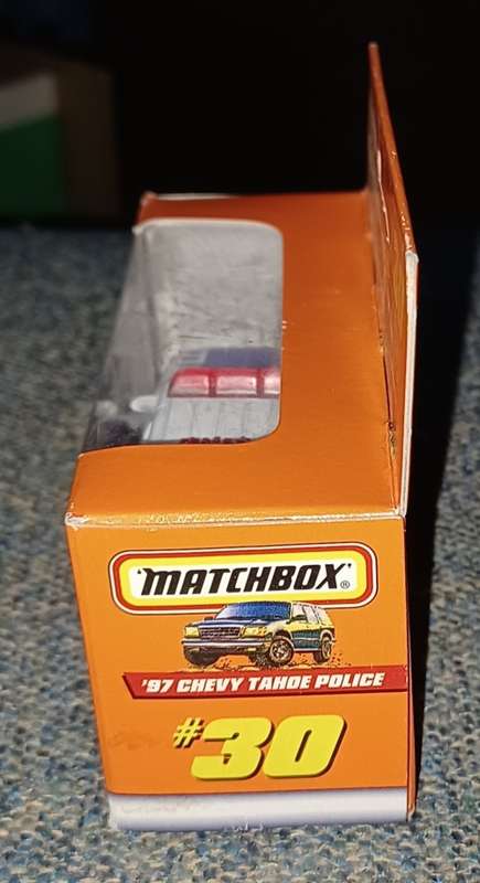 1997 Matchbox ~ Orange Window Box ~ #30 '97 Chevy Police ~ in original box