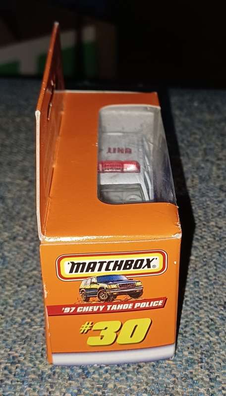 1997 Matchbox ~ Orange Window Box ~ #30 '97 Chevy Police ~ in original box