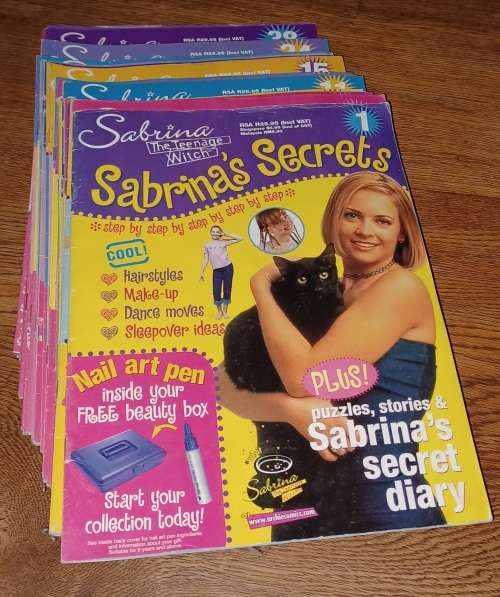 Sabrina`s Secrets ~ 34 Magazines with card board holder