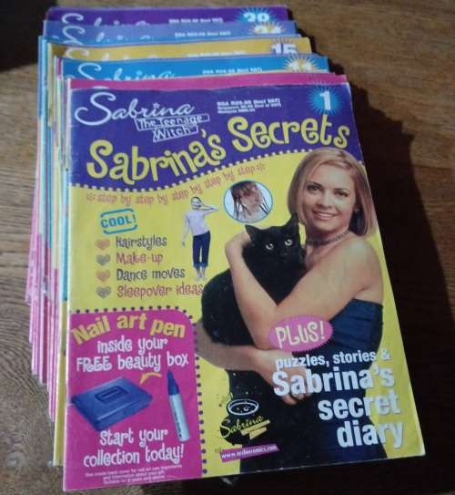 Sabrina`s Secrets ~ 34 Magazines with card board holder
