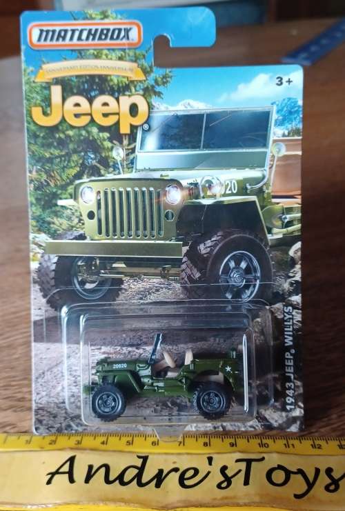 2015 Matchbox ~ Jeep ~ 1943 Jeep Willys ~ Mint  on Long card