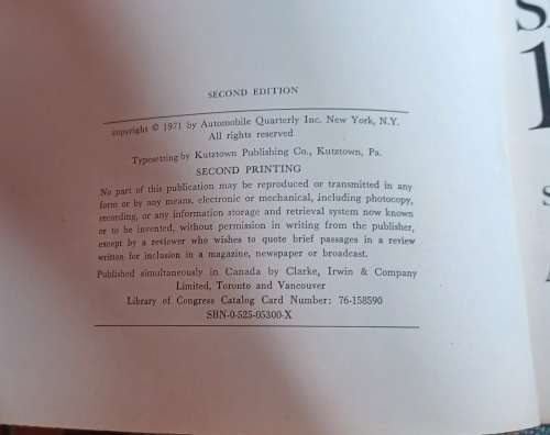 The American Car since 1775 ~ SBN 0-525-5300-X ~ Second edition