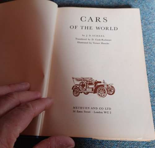 Cars of the world ~ J.D.Scheel ~ 1963 ~ Hard cover
