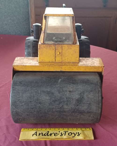 Tonka Vintage Mighty Tonka Orange Steam Roller Pressed Steel All Original