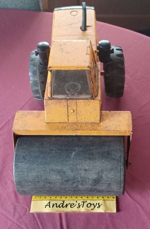 Tonka Vintage Mighty Tonka Orange Steam Roller Pressed Steel All Original