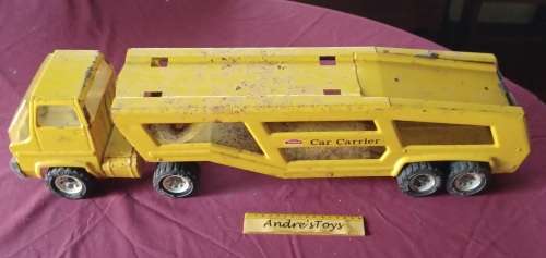 Tonka Vintage ~ Tonka Yellow Car Carrier ~ Pressed Steel All Original