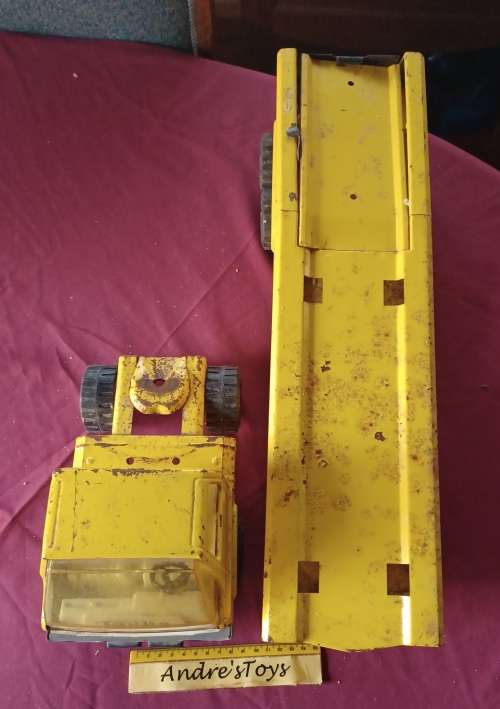 Tonka Vintage ~ Tonka Yellow Car Carrier ~ Pressed Steel All Original