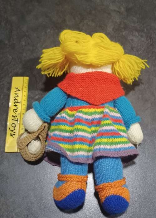 Knitted Little Girl doll  ~ 60`s