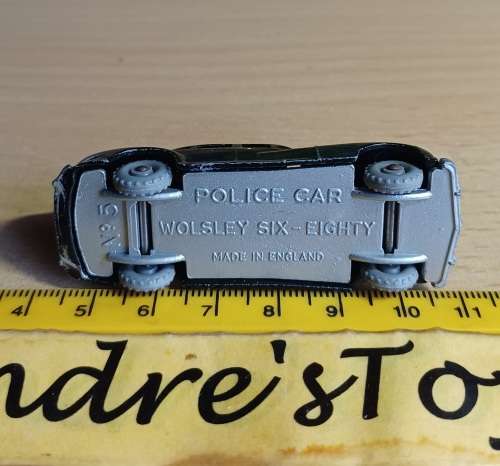 Vintage Budgie Toys ~ NO.5 Wolsey Six-Eight Police Car ~ loose