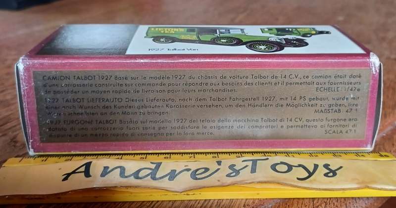 Matchbox Models of Yesteryear ~ Y5 1927 Talbot Van ~ Boxed
