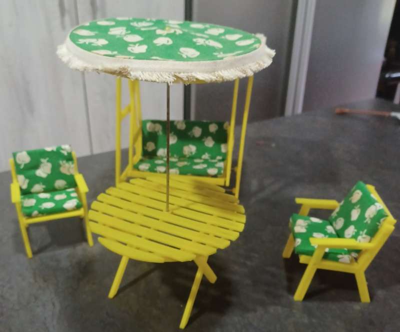 Vintage Barbie - (maybe Sindy) PATIO Table Chairs lot