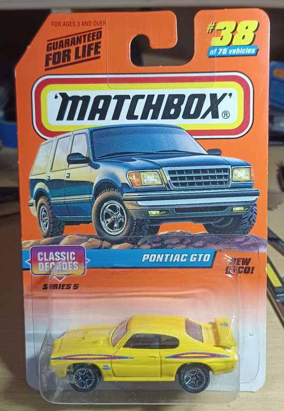1997 Matchbox ~ Long Card` ~ #38 Pontiac GTO