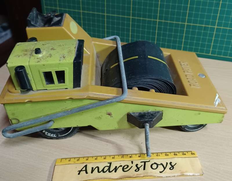 Vintage Metal (tin-plate) 1970`s Tonka ~ Green ~ Road Paver