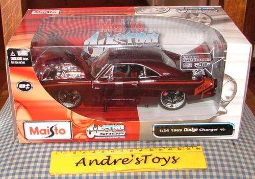 Crazy R1 Start ~ Maisto ~ 1/24 ~ Custom Shop ~ 1969 Dodge Charger -  Mint in Box ~ L
