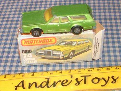 Matchbox Lesney - 1978 No74E Mercury Cougar Villagar - with Original Box