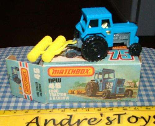 Matchbox / Lesney ~ Superfast ~ No46 Ford Tractor & harrow ~ with Original Box