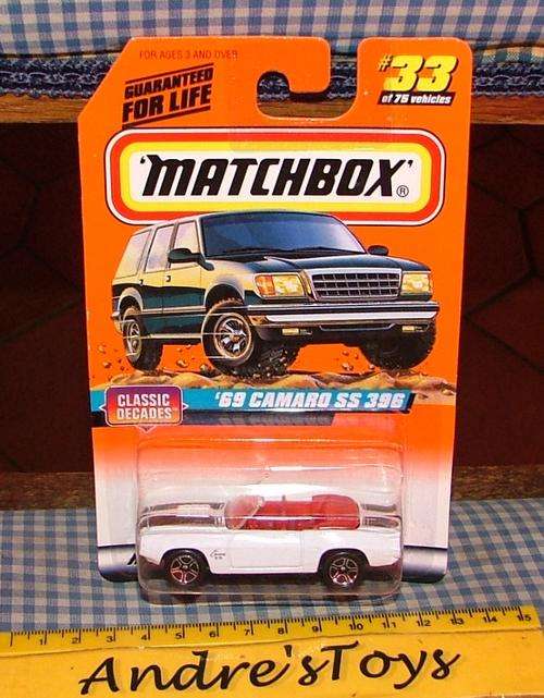 Matchbox ~ 1997 - No33 69 Camaro SS 396 ~  Mint on Long card