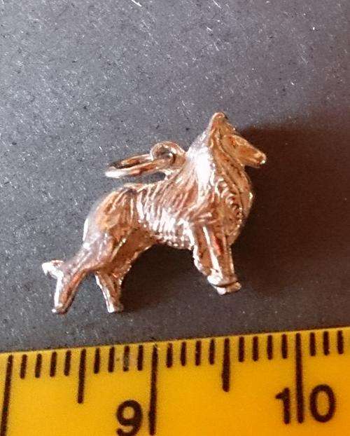 Vintage STERLING SILVER CHARM FOR BRACELET ~ Colly Dog