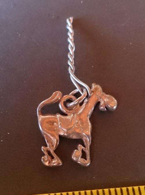 Vintage STERLING SILVER CHARM FOR BRACELET ~ Donkey