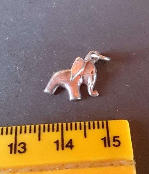Vintage STERLING SILVER CHARM FOR BRACELET ~ Elephant