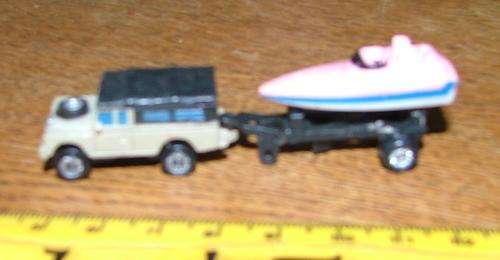 MICRO MACHINES ~ Landrover and boat - 198o's - Galoob Toys