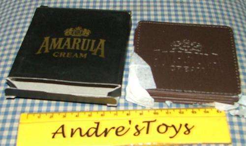 Coasters ~ AMARULA CREAM ~ LEATHER ~ SET OF 4 ~ NEW IN BOX