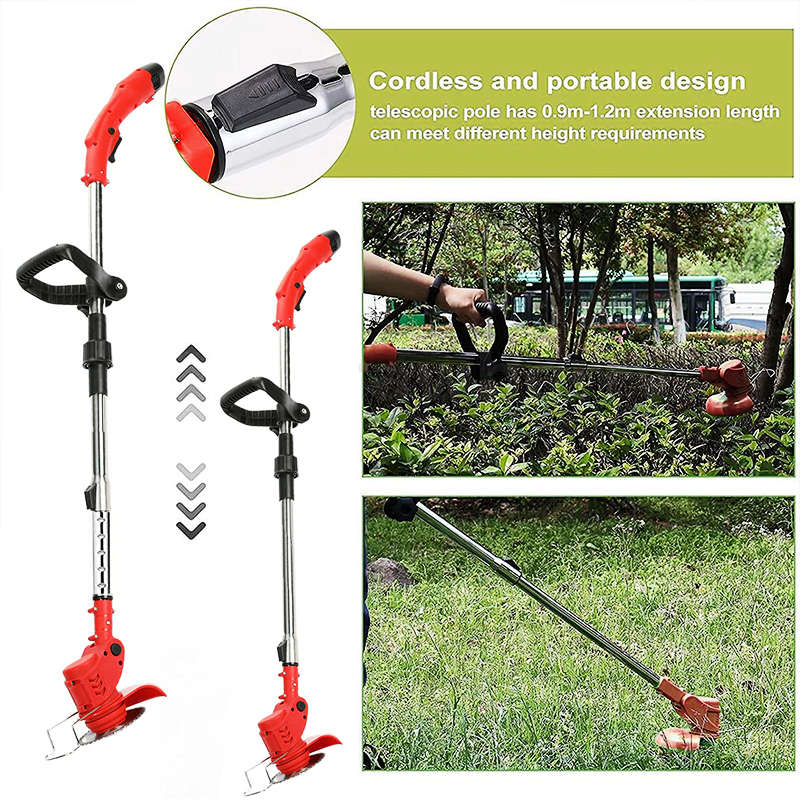 Cordless Lawn Mower Rechargeable Lawn Edger Height Adjustable Electric Lawn Trimmer