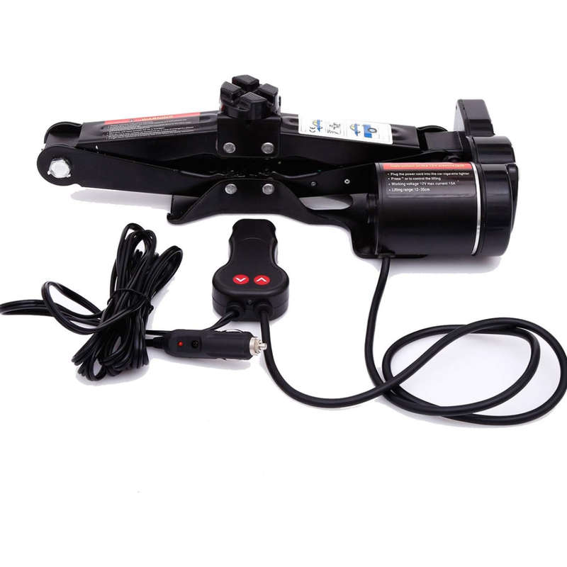 12V Car Jack Kit Floor Stand Electric Jack Lift Emergency Tire Repair Kit