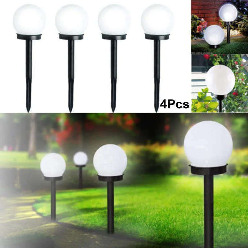 4 Pack Solar Ball Light Outdoor LED Garden Courtyard Lawn Decorative Light