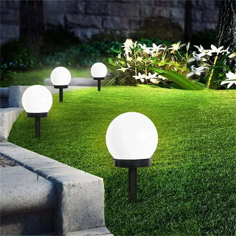 4 Pack Solar Ball Light Outdoor LED Garden Courtyard Lawn Decorative Light