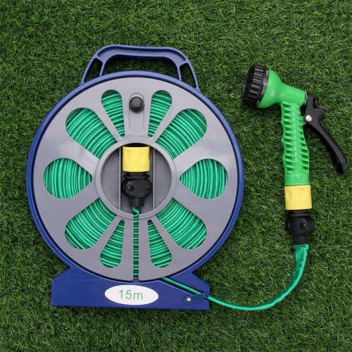 15m outdoor water pipe garden planting flat hose with multi-function nozzle