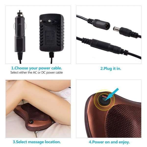 Electric Massage Pillow Comfortable Adjustable Home Car Pillow
