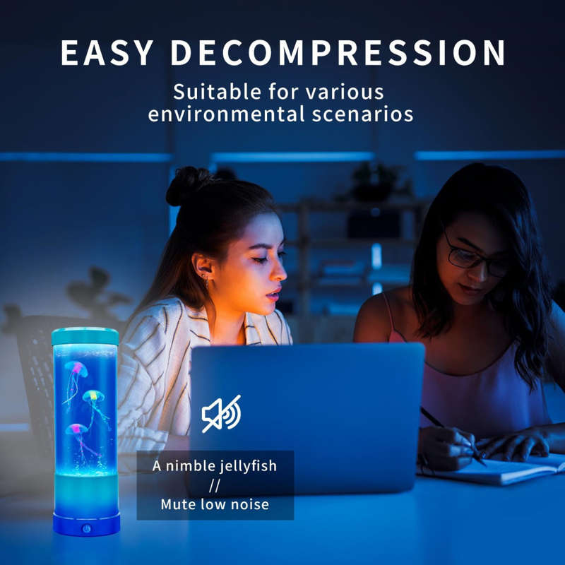 Jellyfish lamp night aquarium light soothing mood light suitable for home office desktop decoration