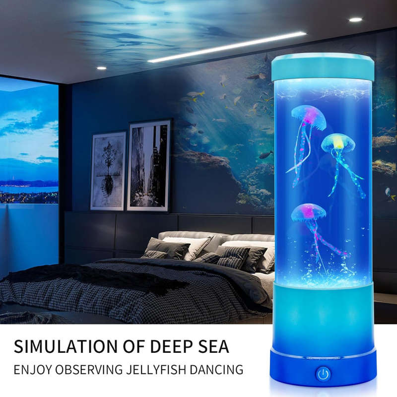 Jellyfish lamp night aquarium light soothing mood light suitable for home office desktop decoration