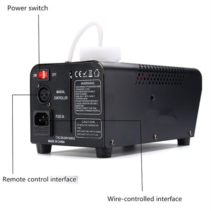 600W portable smoke machine dual control with LED light + remote control
