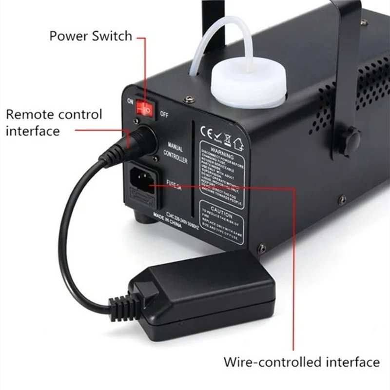 600W portable smoke machine dual control with LED light + remote control